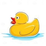 Yellow Duck Swimming in Water